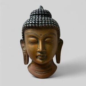 Brass Buddha Idol Show Piece Head Wall Hanging Sculpture
